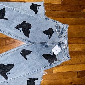 Adika high waisted butterfly jeans! Brand new with tags size XS!